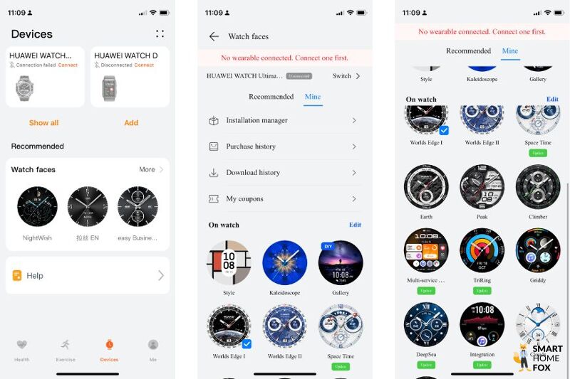 Man sieht die Huawei Health App.